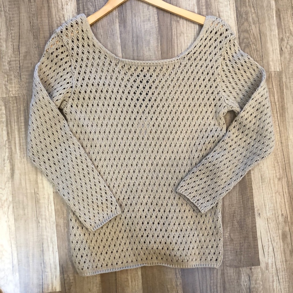 Tan Razzanti Sweater with Hole Detailing